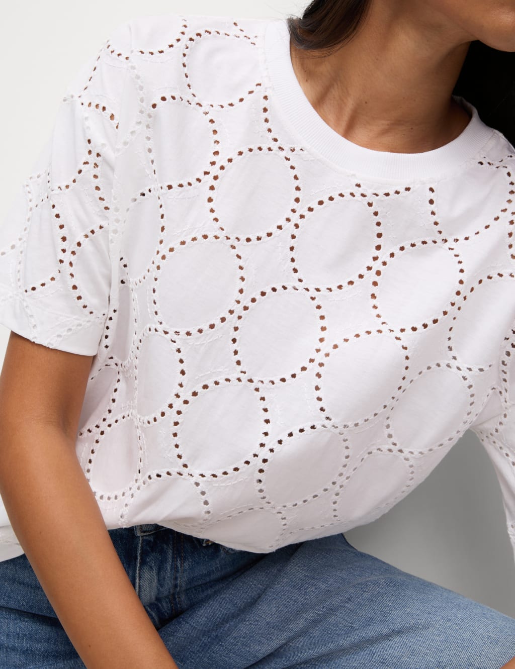 Cotton Rich Broderie T-Shirt