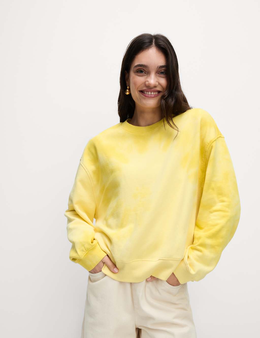 Pure Cotton Ombre Cropped Sweatshirt