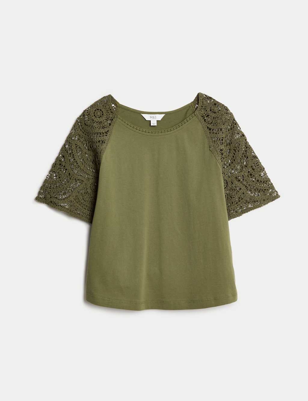 Pure Cotton Crochet Regular Fit T-Shirt