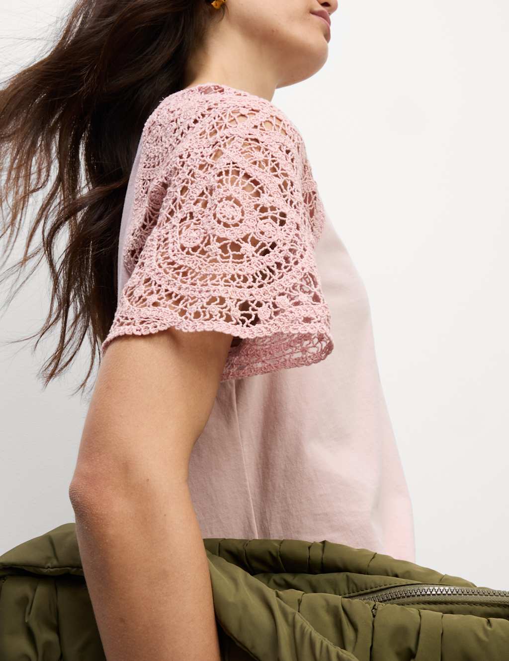 Pure Cotton Crochet Regular Fit T-Shirt