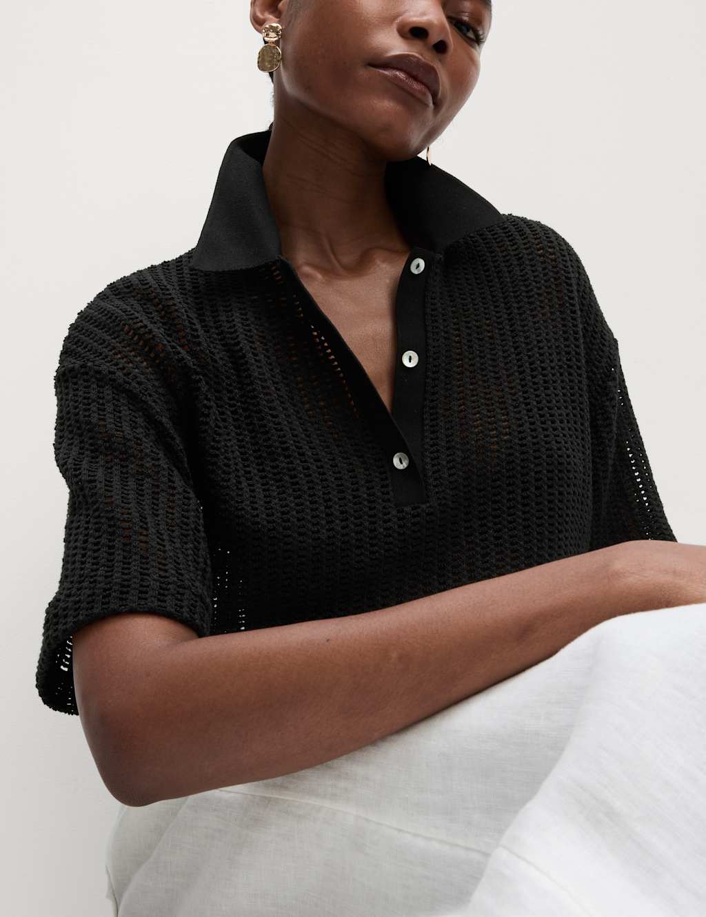 Cotton Rich Textured Resort Top