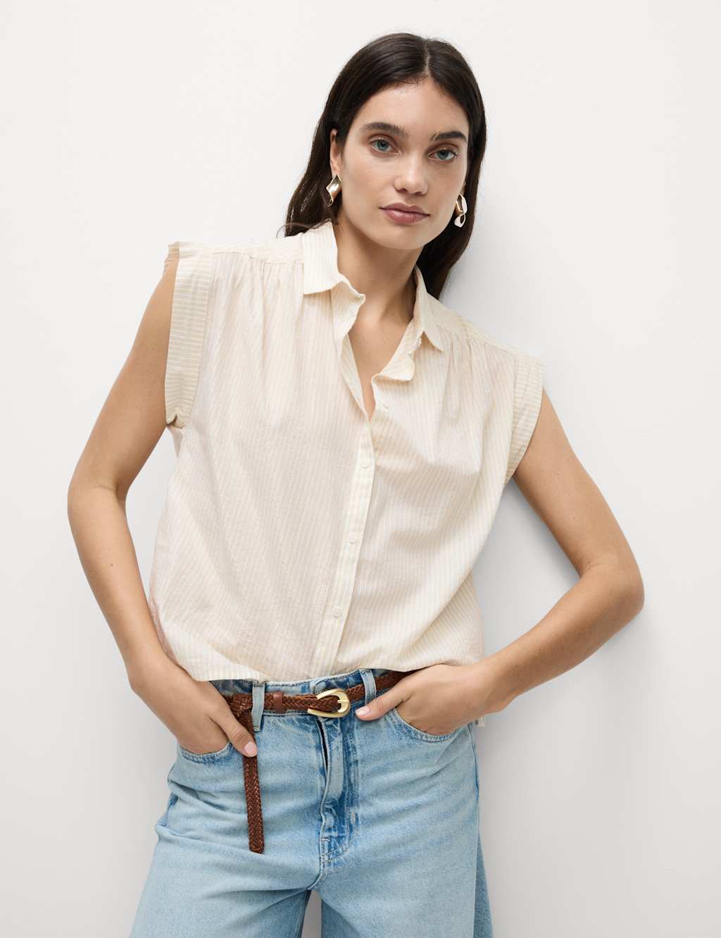 Cotton Rich Sparkly Striped Shirt