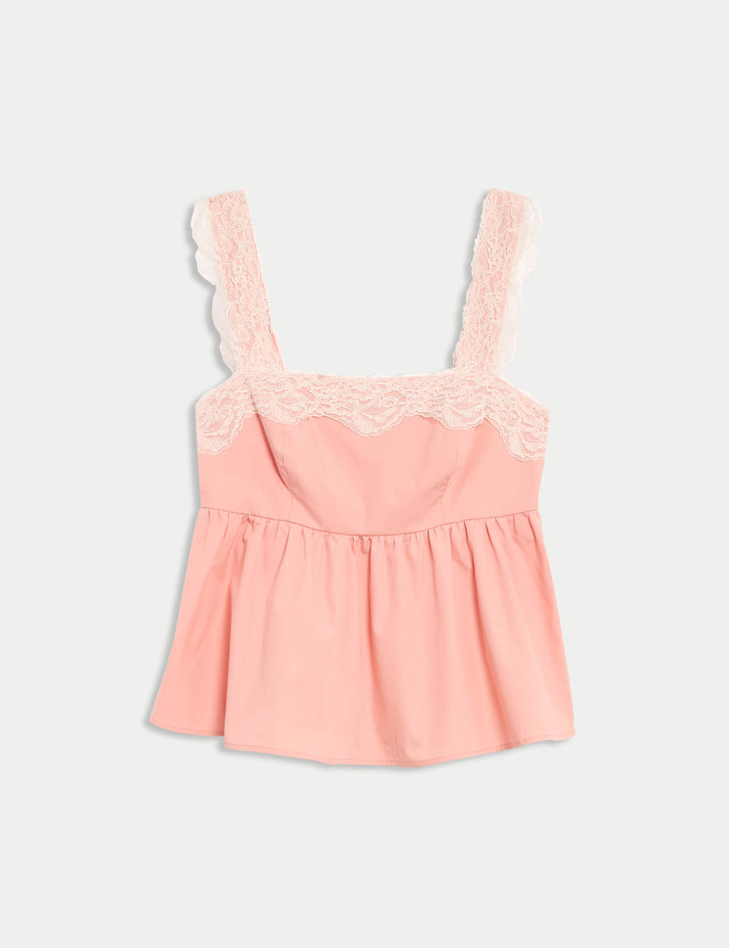 Pure Cotton Lace Detail Cami Top