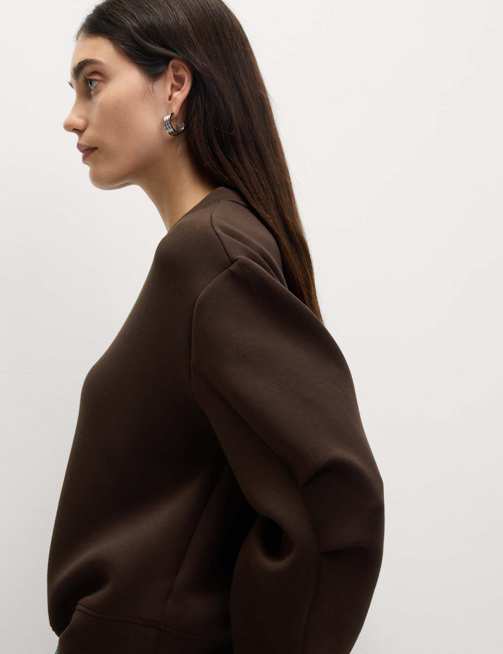 M&S Scuba Sweatshirt Dark Chocolate