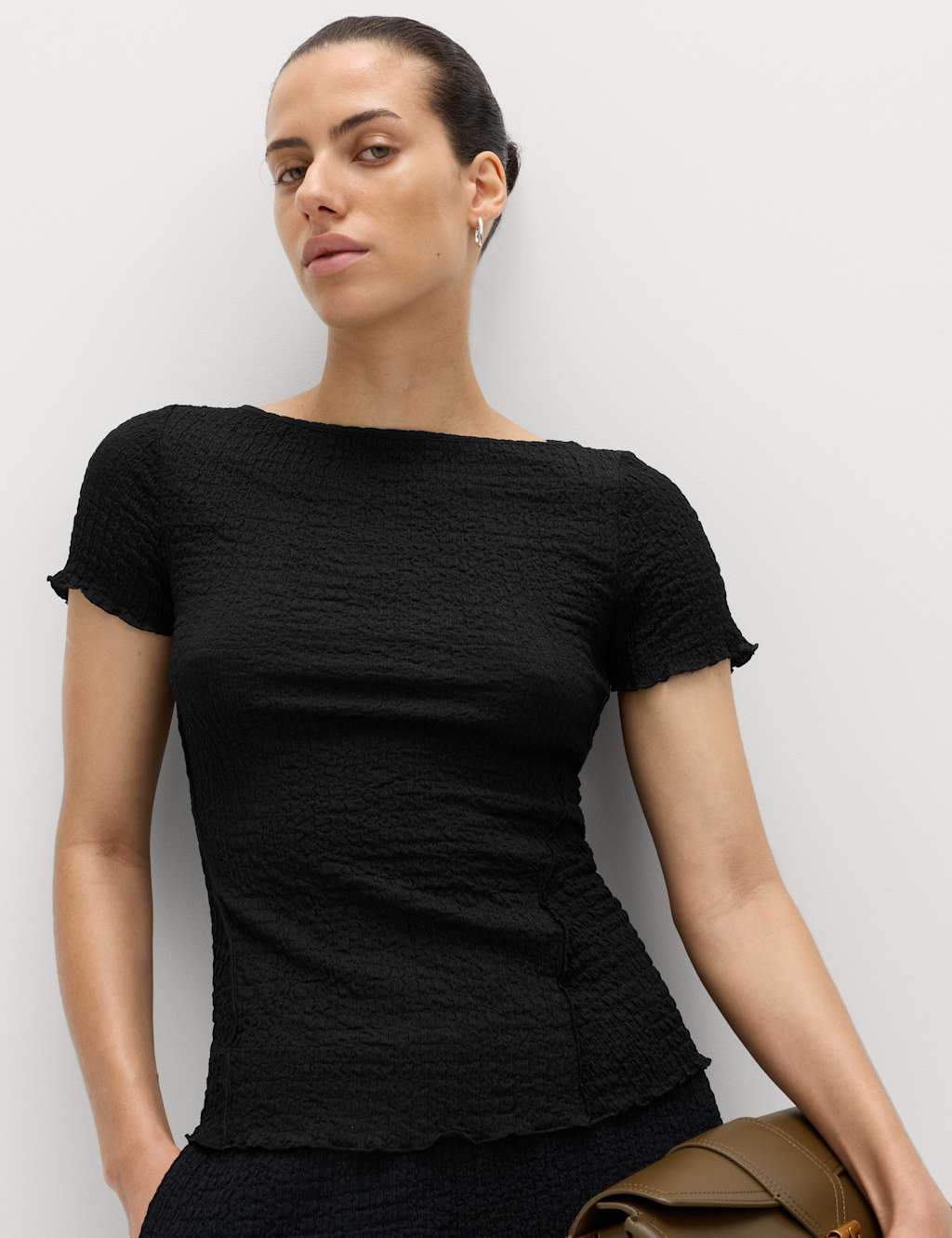 M&S Women's Textured Top - 24 - Black