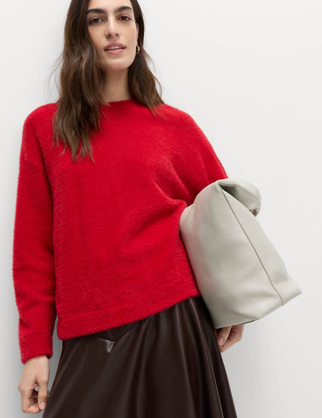 M&S Crew Neck Cosy Sweatshirt Rouge