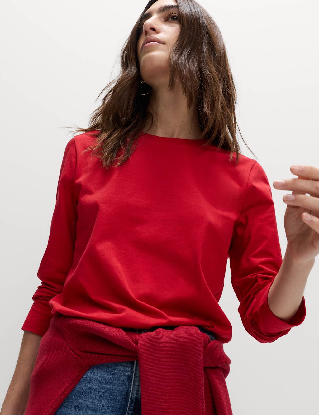 M&S Pure Cotton Everyday Fit Top Rouge