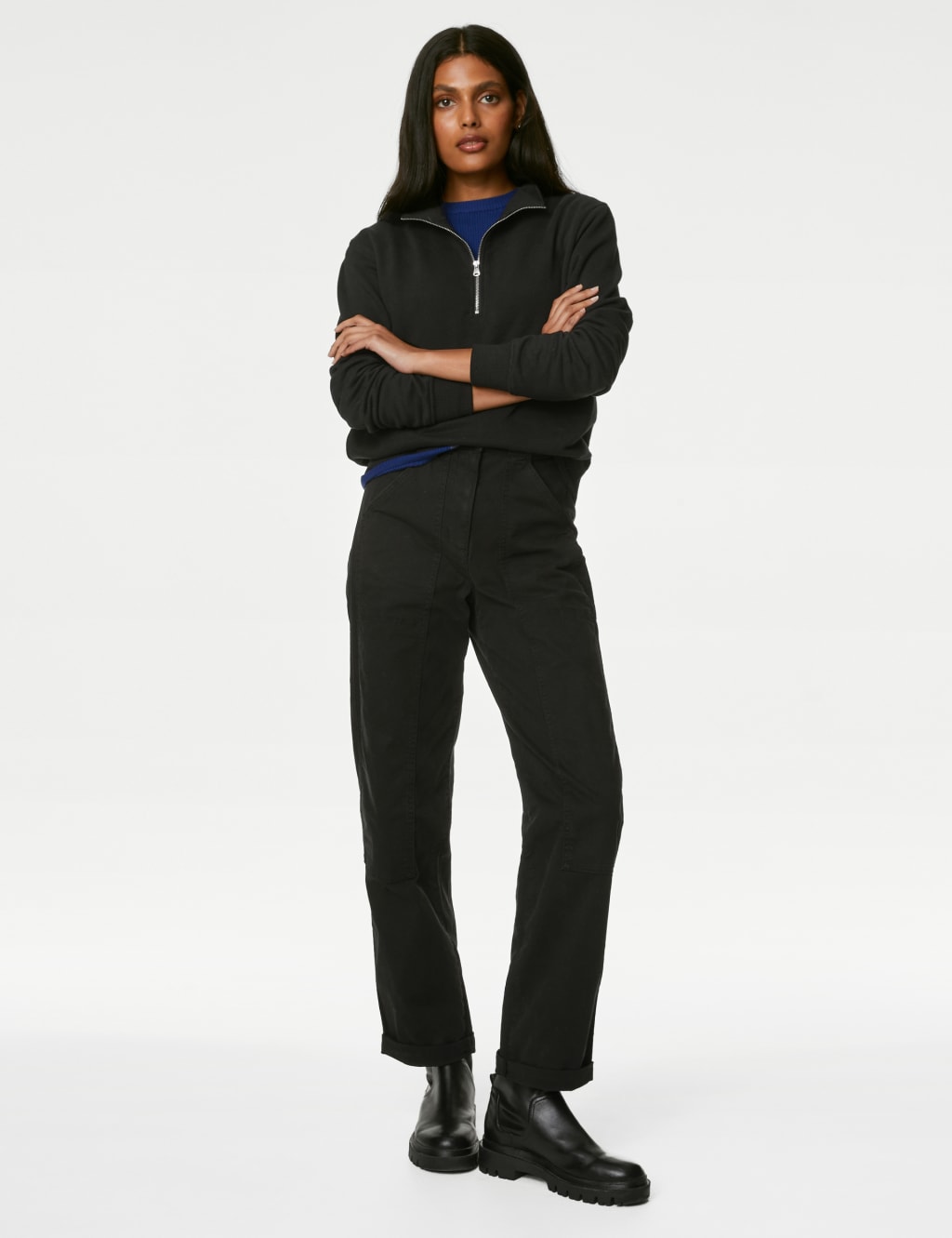 Cotton Rich Half Zip Sweatshirt