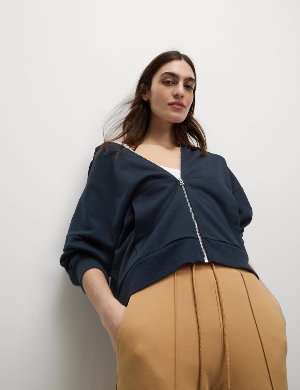 Cotton Rich Zip Up Hoodie
