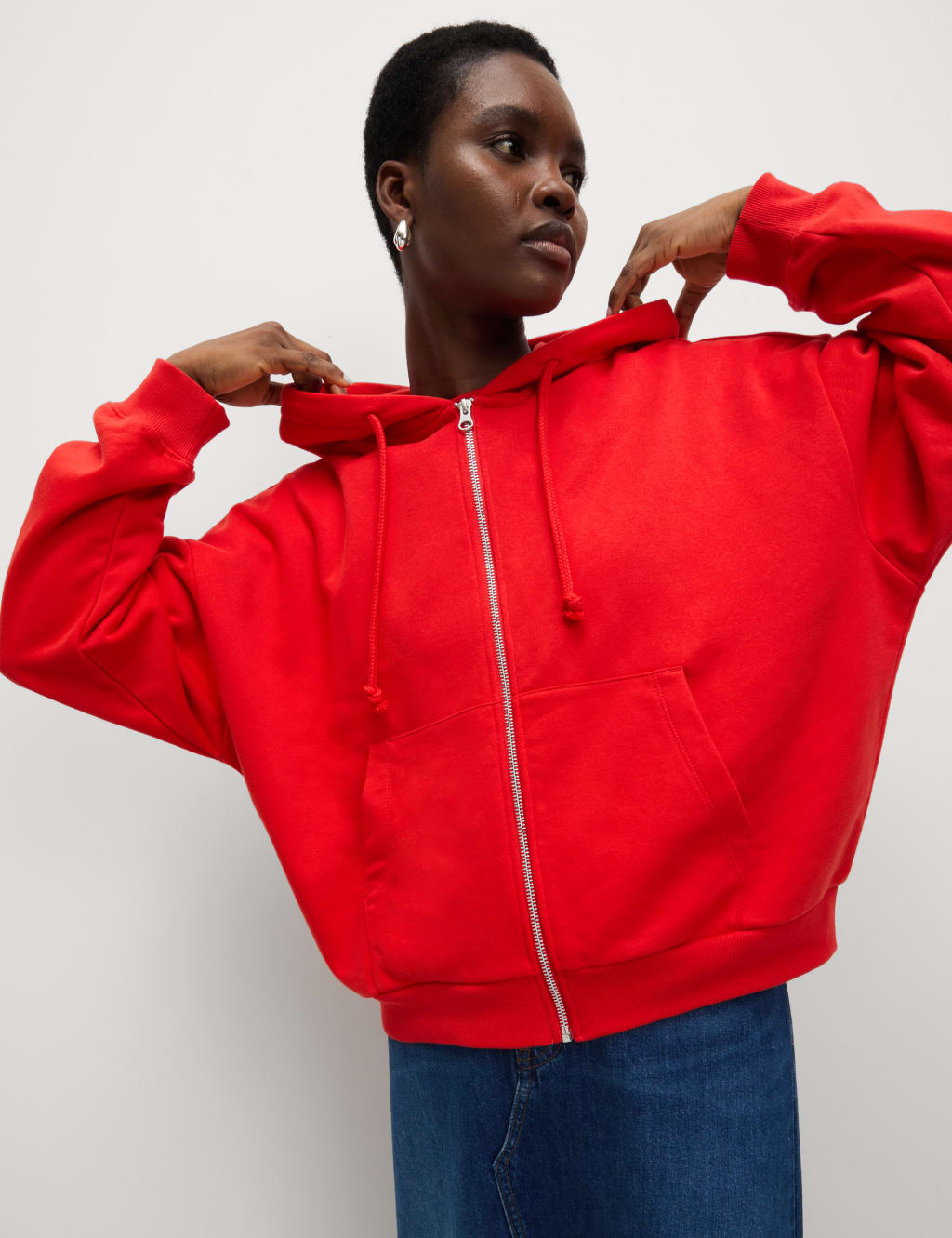 Cotton Rich Zip Up Hoodie