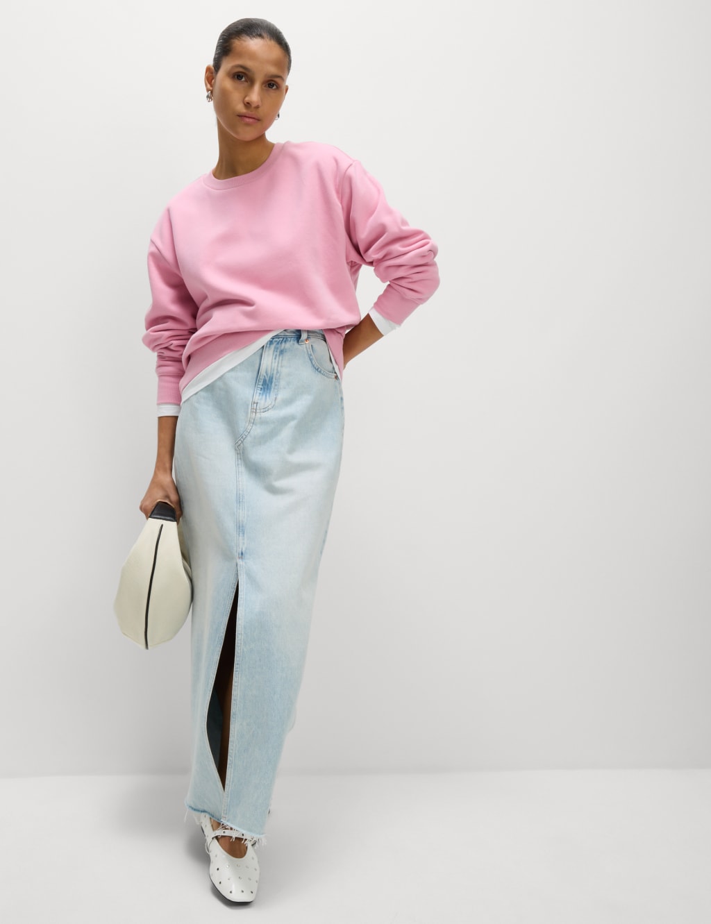 Cotton Rich Oversized Longline Sweatshirt