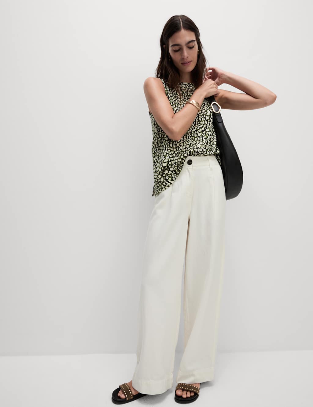 Cotton Rich Printed Relaxed Vest