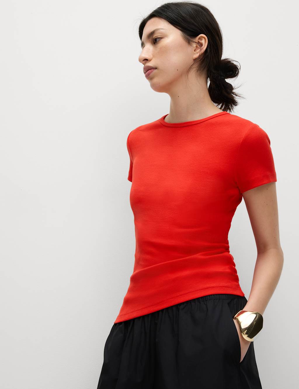 Cotton Rich Ribbed Slim Fit T-Shirt