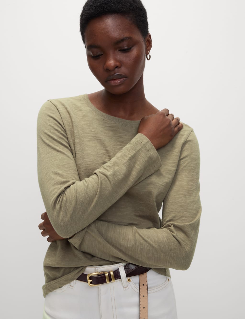Round neck long sleeve t shirts women's cheap