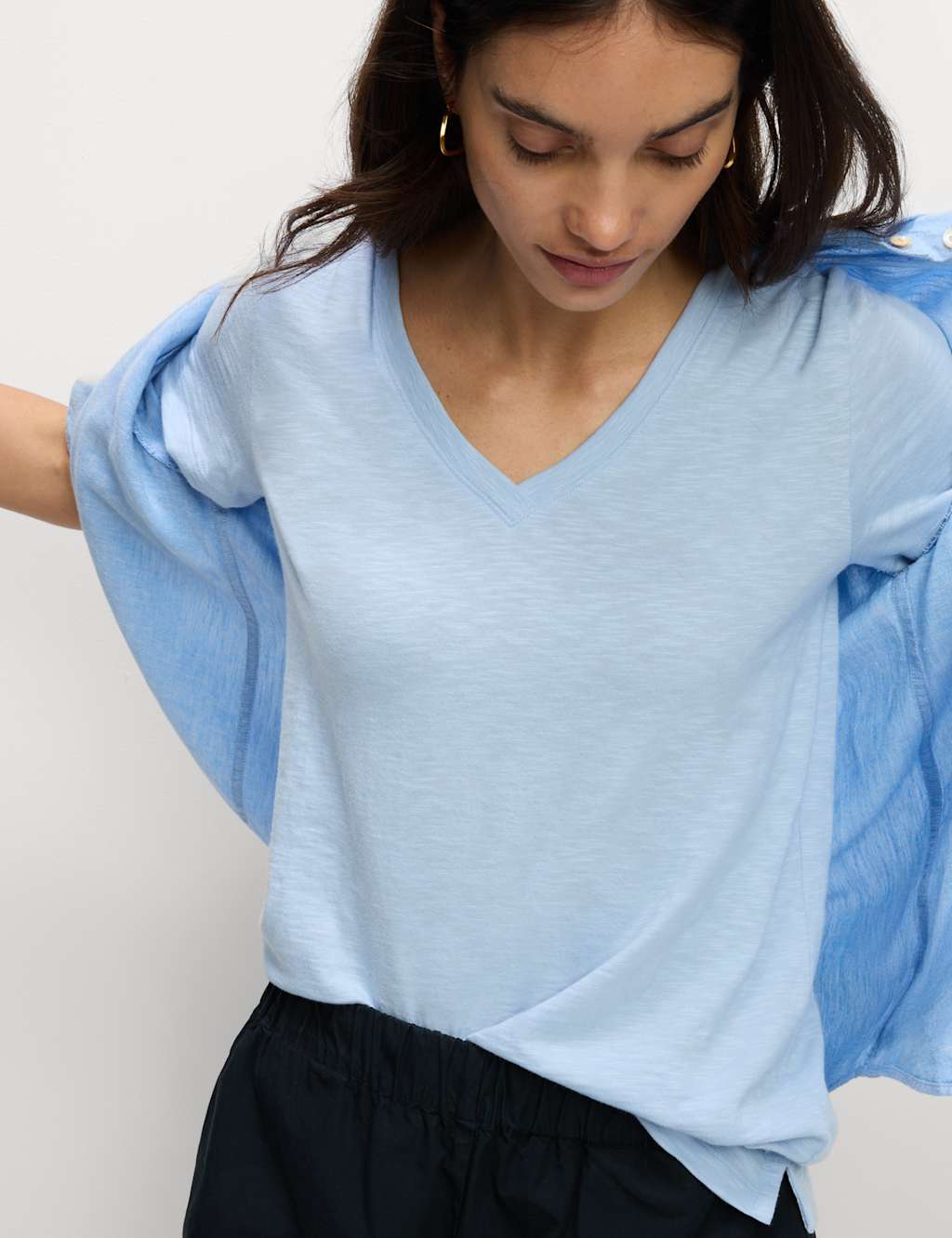 Pure Cotton V-Neck T-Shirt