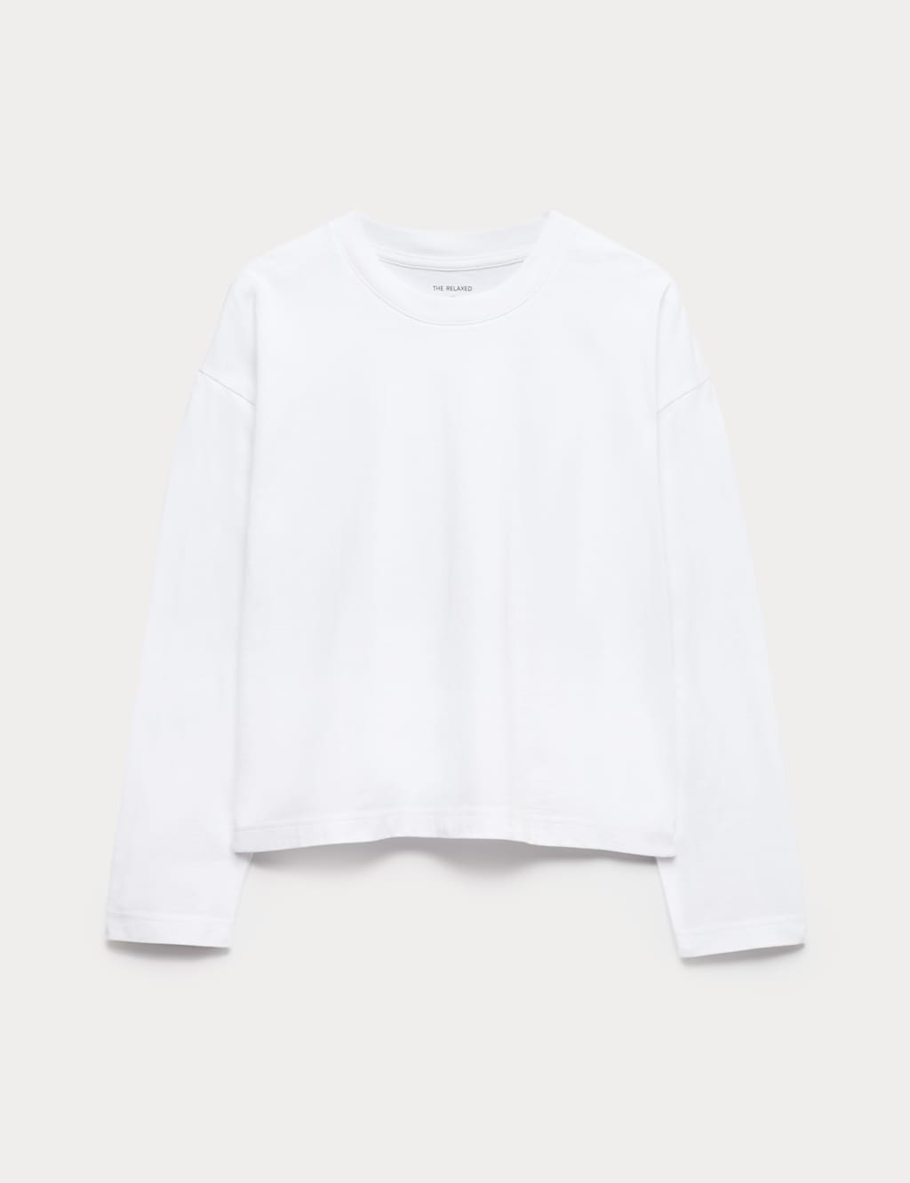 M&S Pure Cotton Striped Boxy Top Soft White