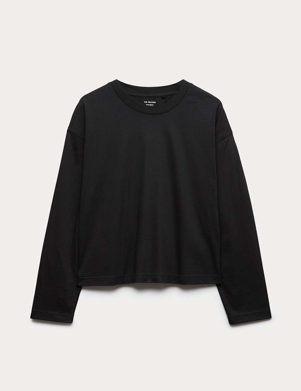 M&S Pure Cotton Striped Boxy Top Black