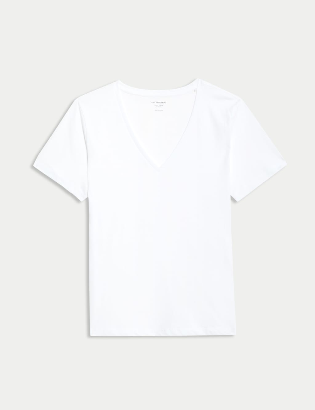 M&S Pure Cotton V-Neck T-Shirt Soft White