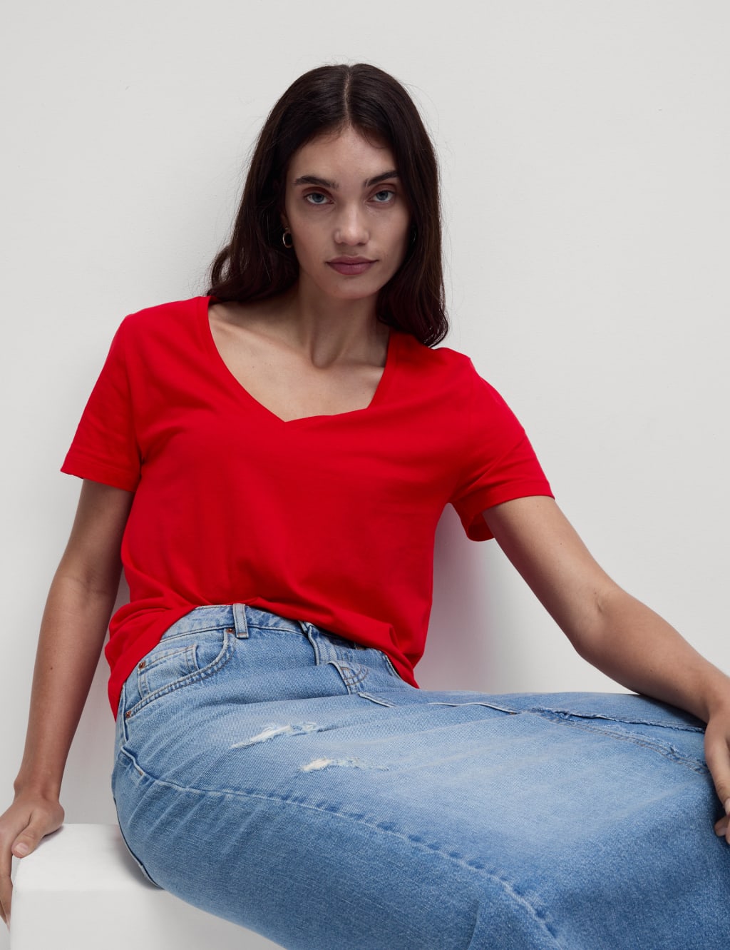 Pure Cotton V-Neck T-Shirt