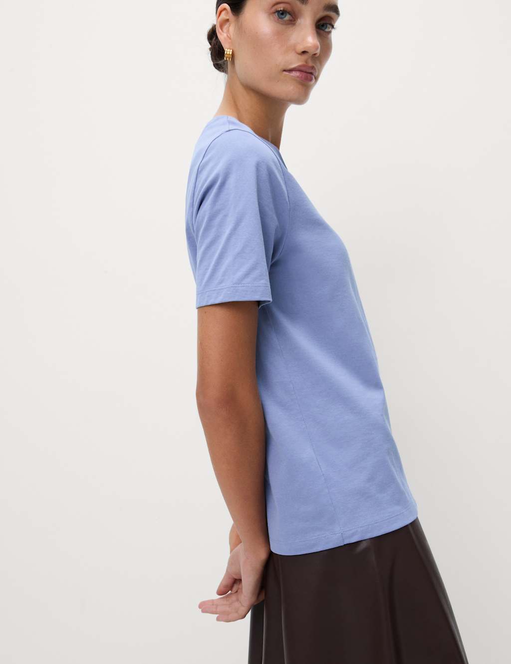 M&S Pure Cotton Everyday Fit T-Shirt Hyacinth