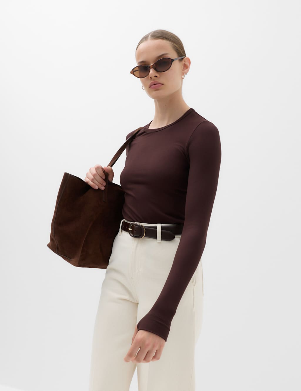 M&S Women's Soft Touch Top - Extra Small - Dark Chocolate