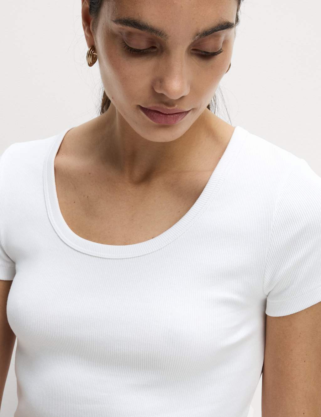 Cotton Rich Scoop Neck T-Shirt