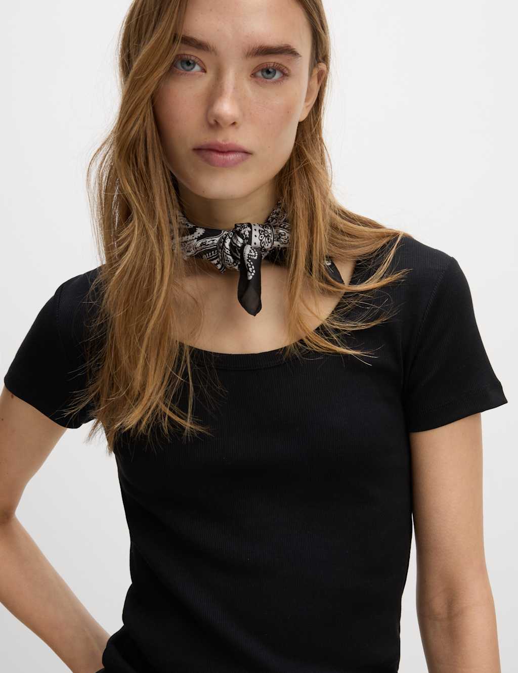 Cotton Rich Scoop Neck T-Shirt