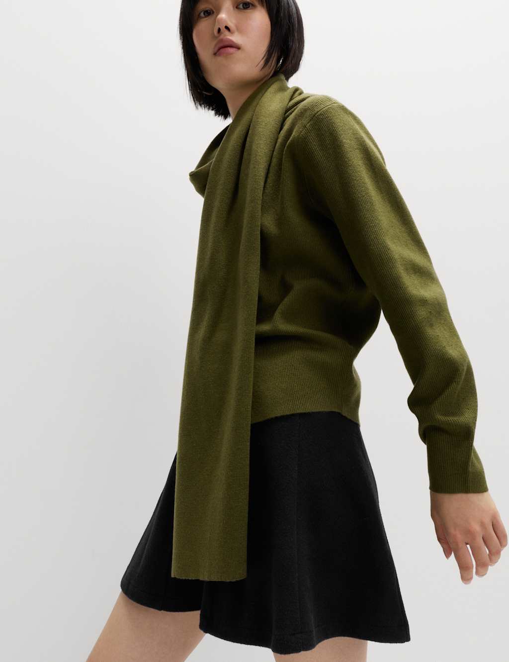 M&S Jersey Seam Detail Mini Skirt Black