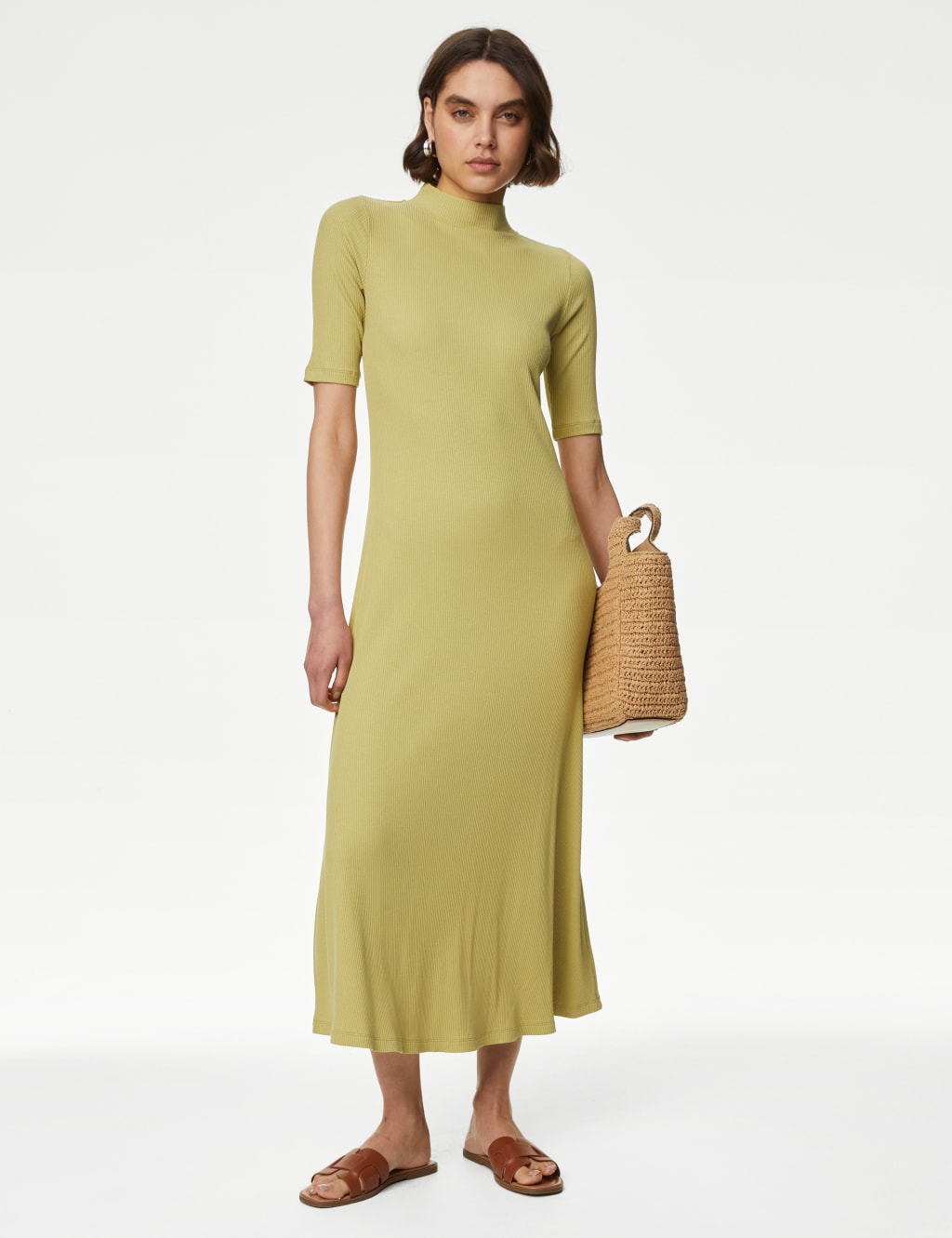 Jersey Funnel Neck Maxi Column Dress