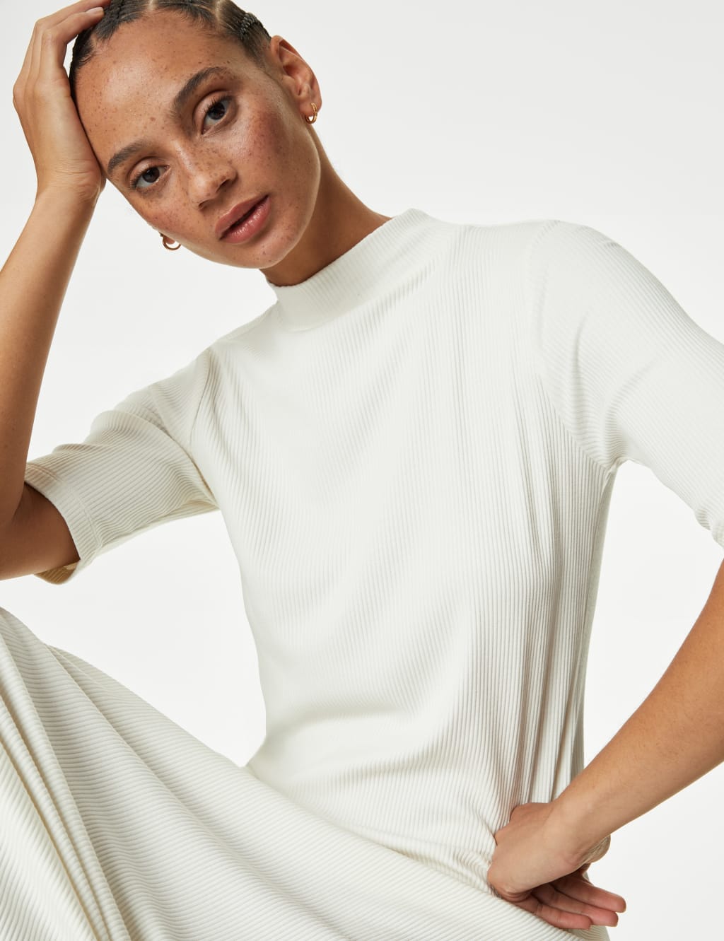 Jersey Funnel Neck Maxi Column Dress