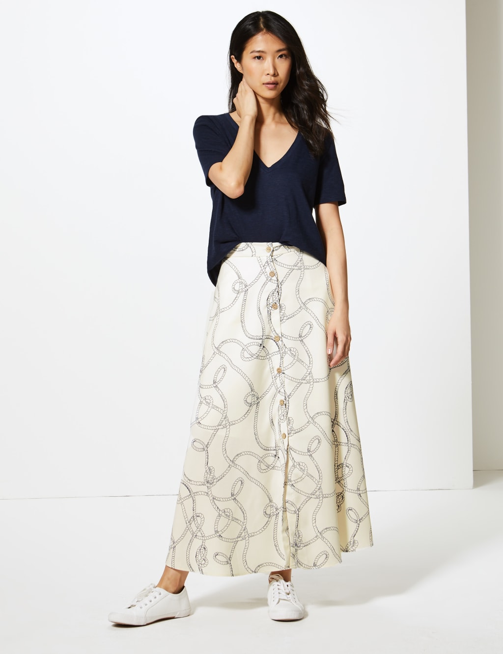 A line skirt marks and spencer top