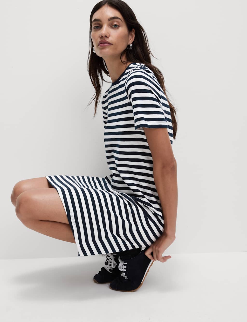 Pure Cotton Striped Mini T-Shirt Dress