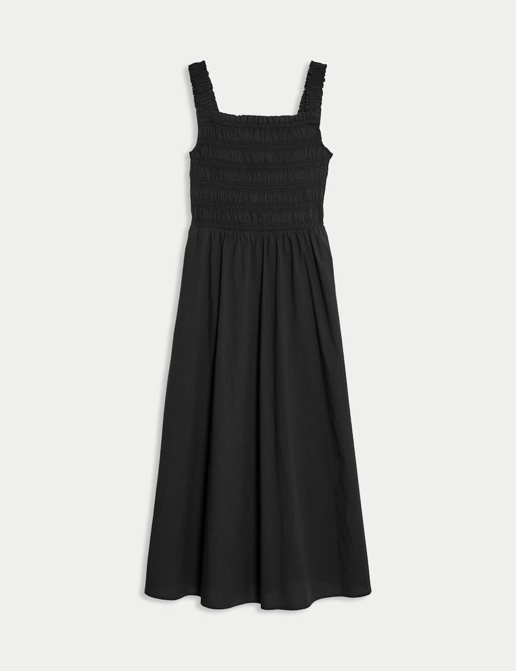 Pure Cotton Textured Midi Waisted Dress