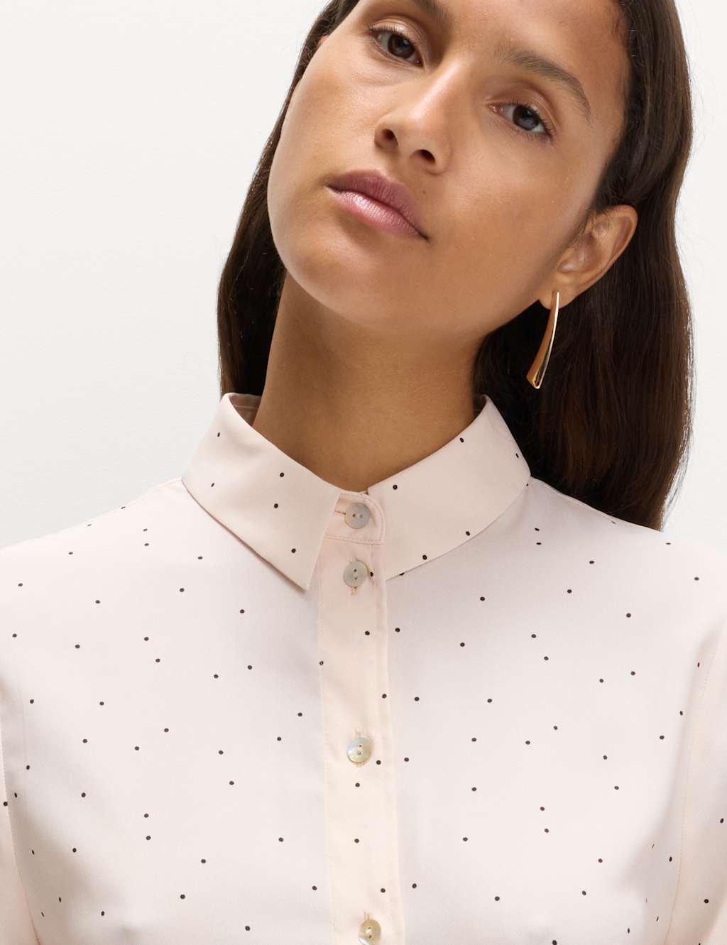 M&S Printed Collared Button Through Shirt Pink Mix