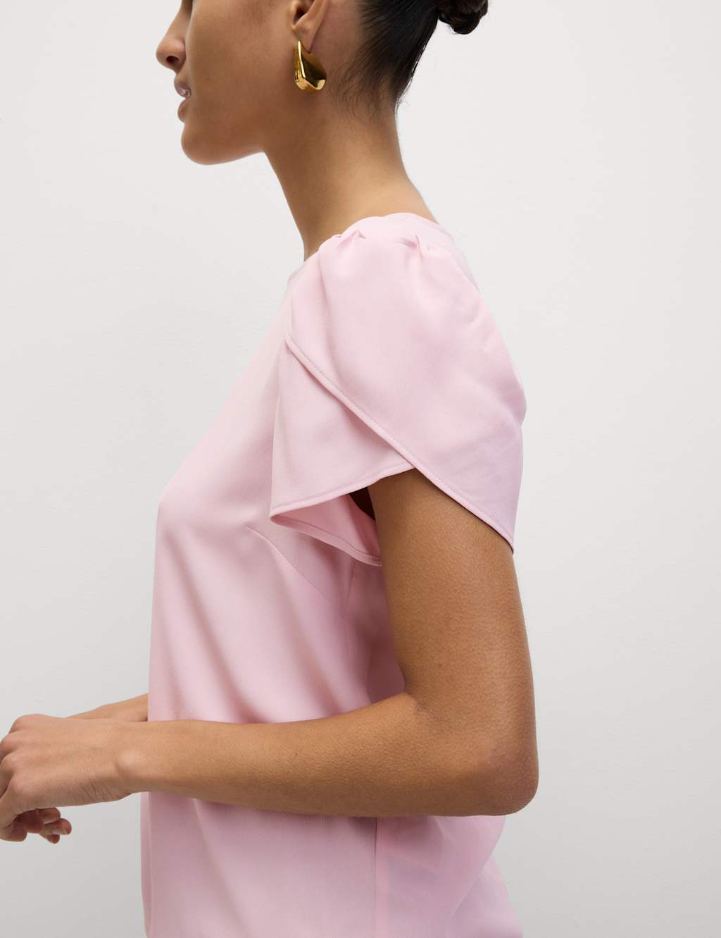 M&S Puff Sleeve Top Pink