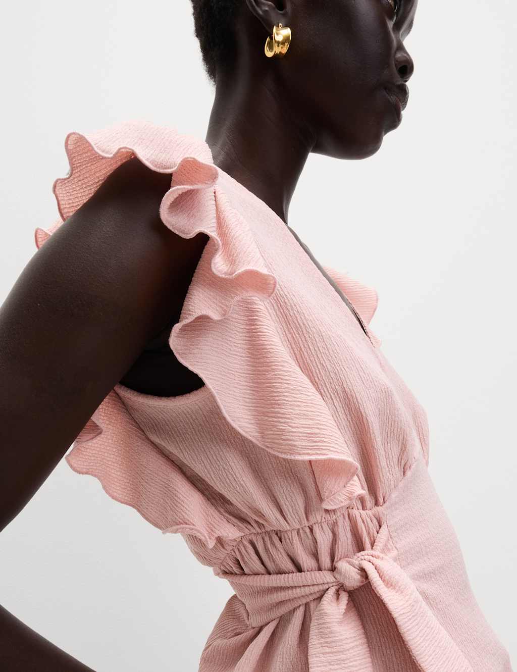 V-neck Frill Detail Top
