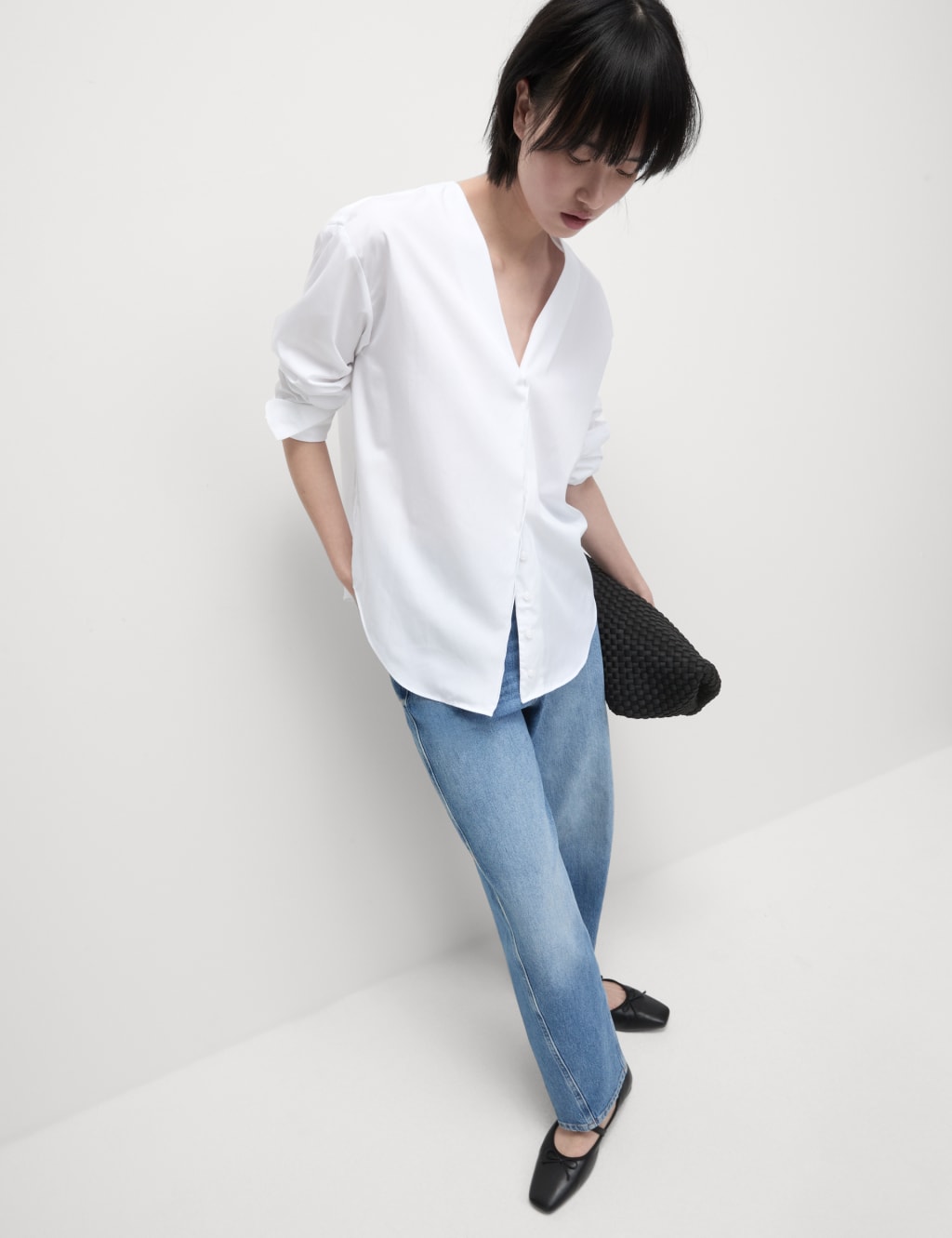 Pure Cotton V-Neck Shirt