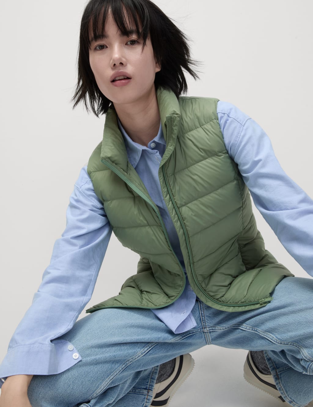 Feather & Down Quilted Packaway Puffer Gilet