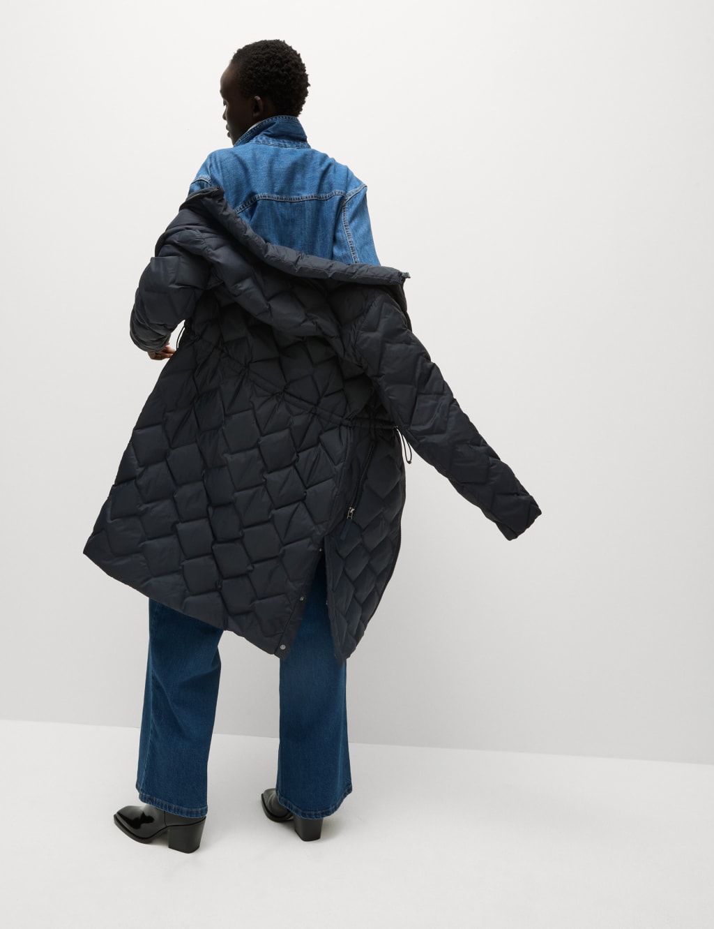 Marks and spencer ladies navy coats store