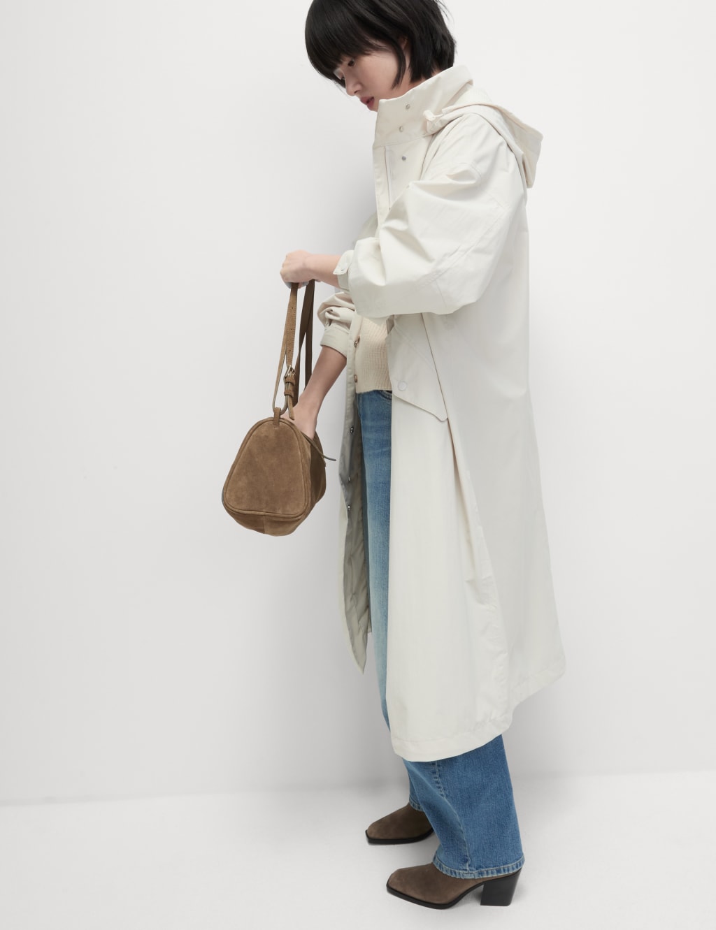 Petite Waterproof Oversized Longline Parka Coat