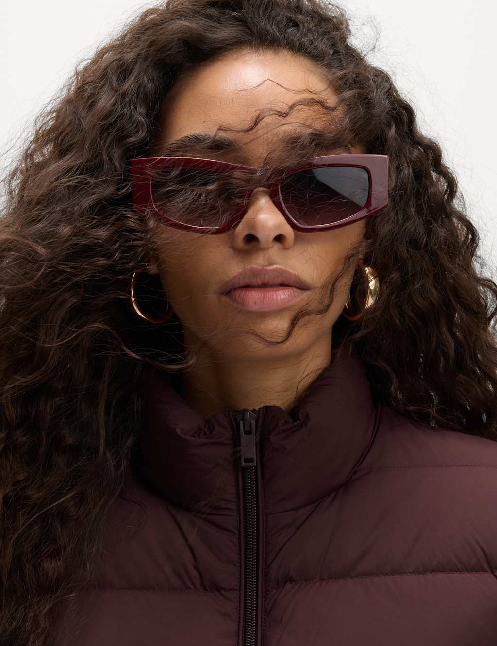 M&S Feather & Down Packaway Puffer Jacket Dark Claret