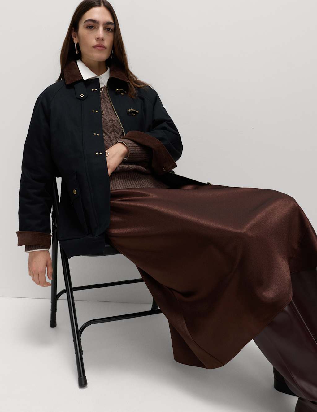 M&S Pure Cotton Lightweight Buckle Country Jacket Black