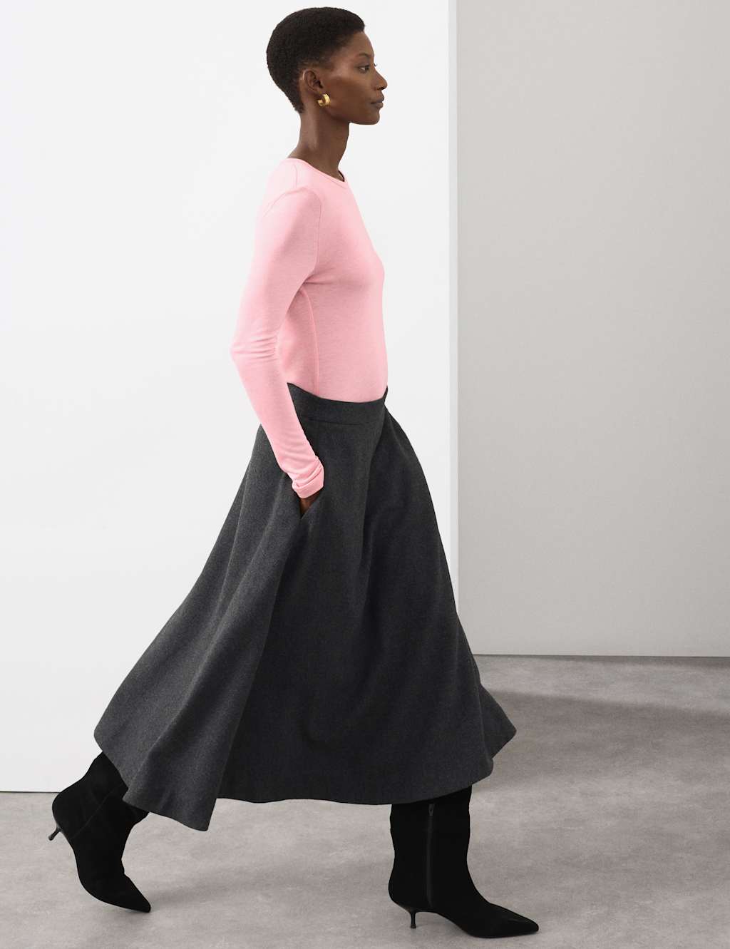 Autograph Crew Neck Top with Silk Rose