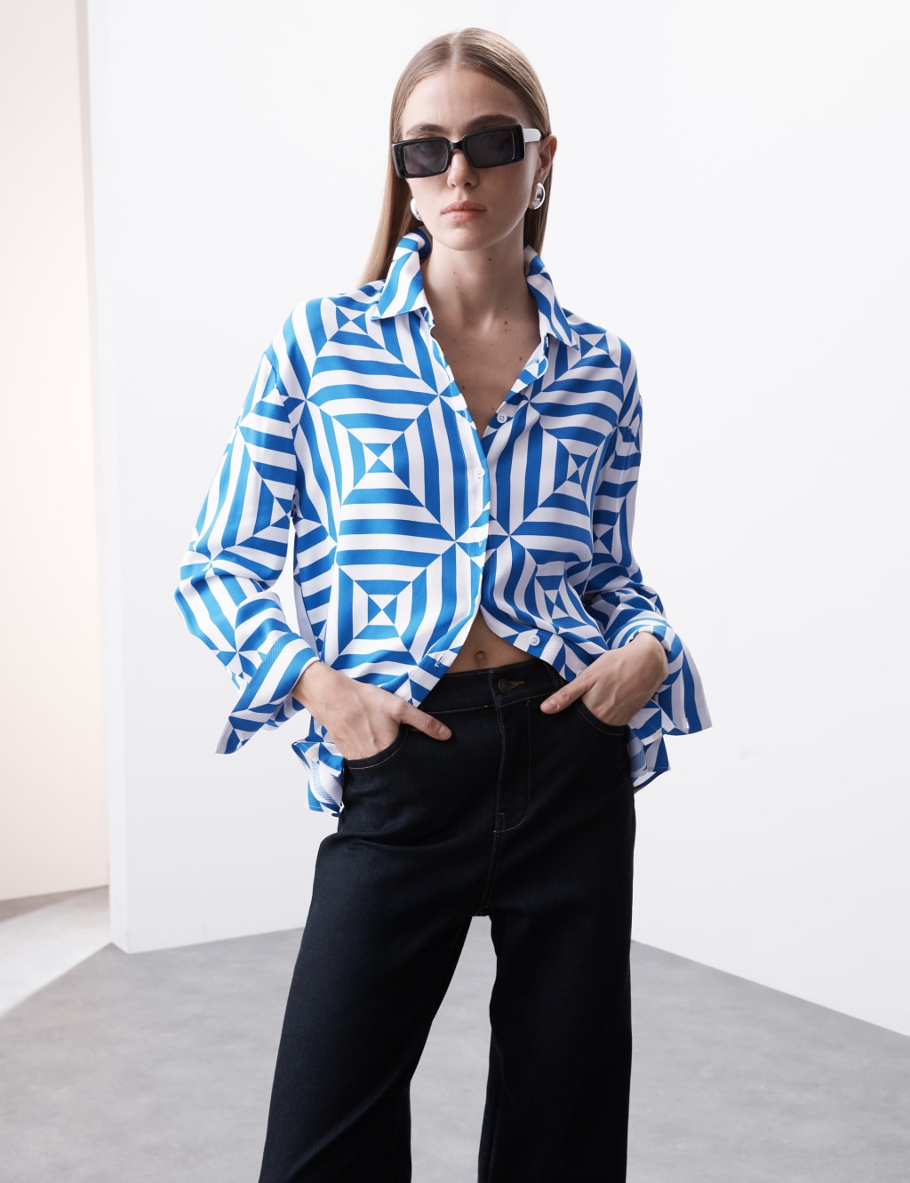 Geometric Collared Shirt