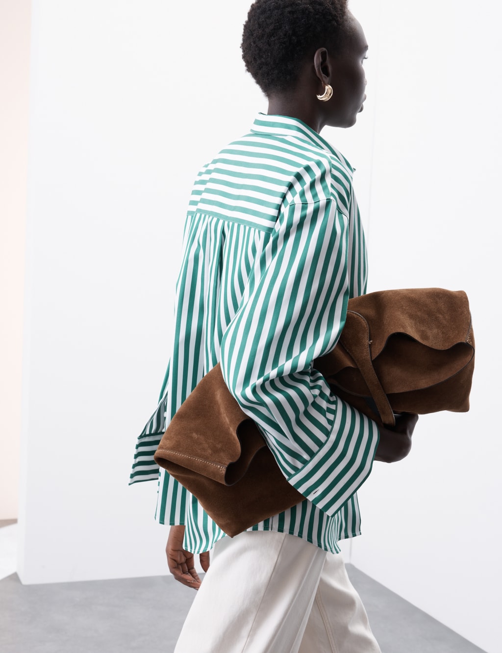 Pure Cotton Striped Collared Relaxed Shirt