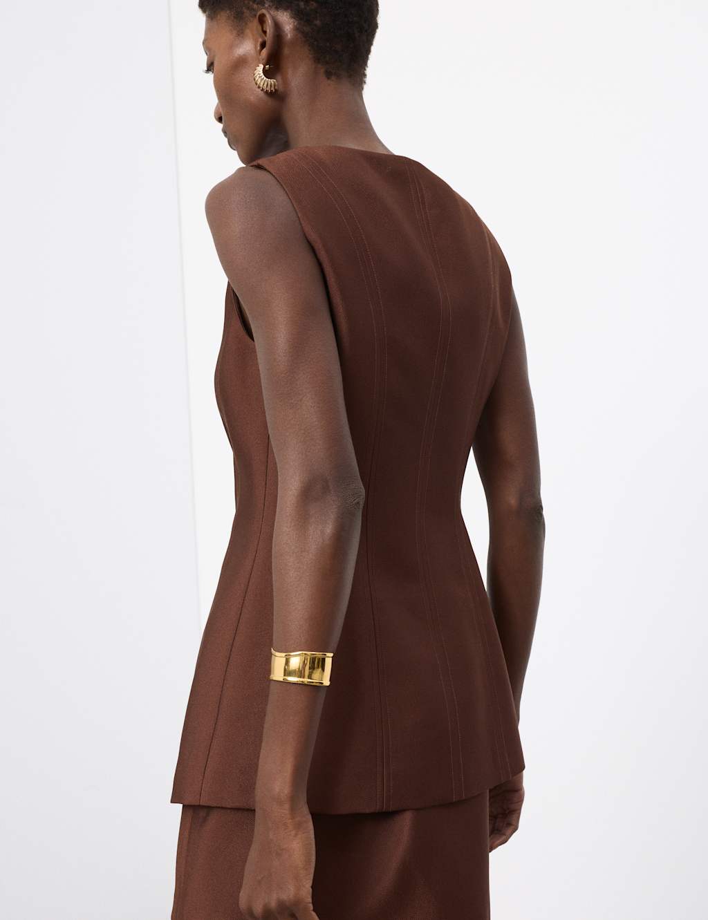 Autograph Fitted Waistcoat With Wool Rich Amber