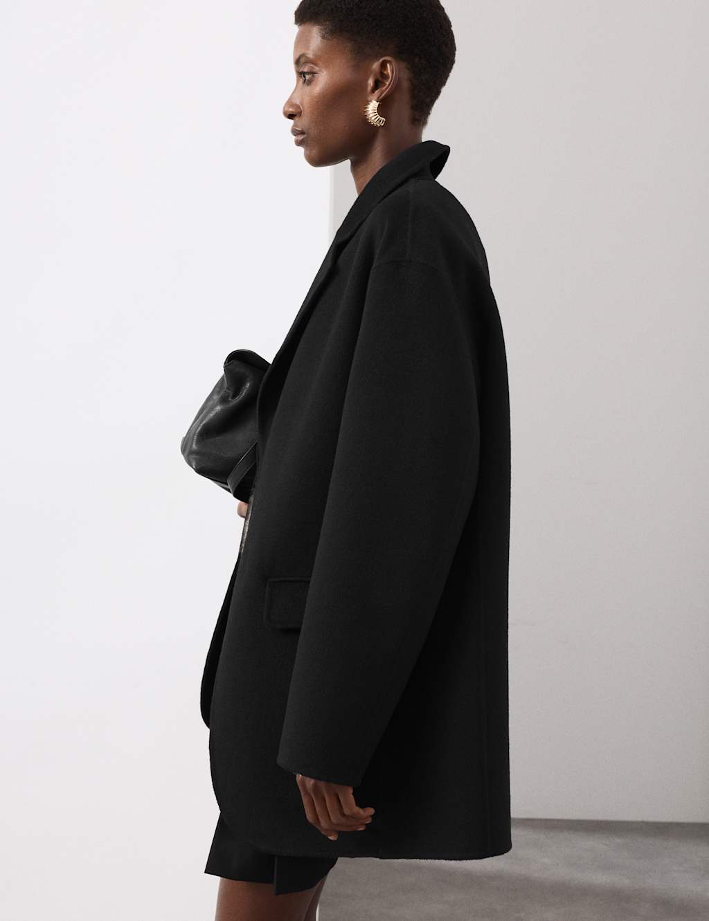 Autograph Wool Blend Single Breasted Blazer Black