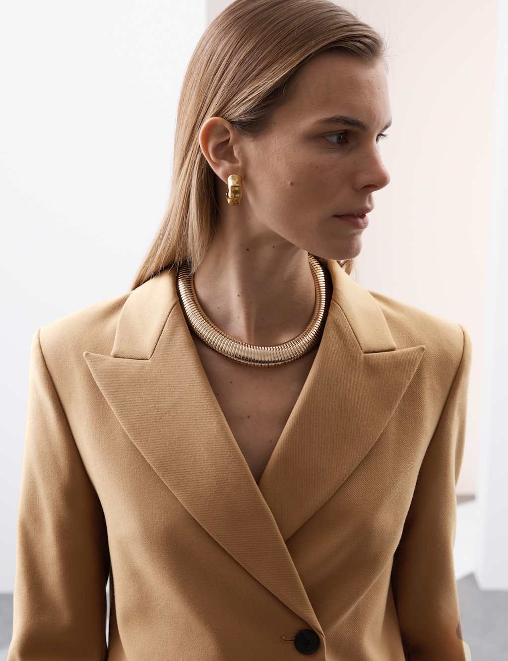 Cropped Blazer With Wool