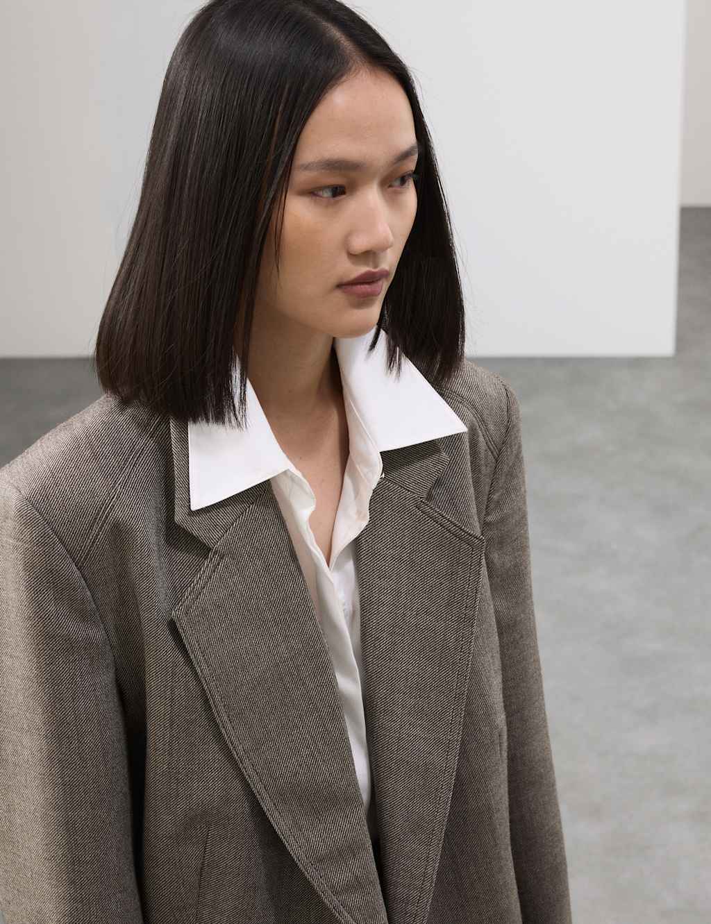 Autograph Pure Wool Relaxed Blazer Stone