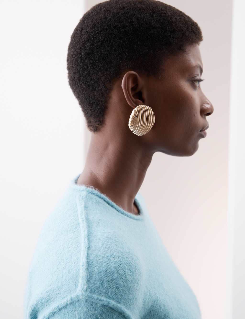 Autograph Relaxed Knitted Top with Wool & Alpaca Turquoise